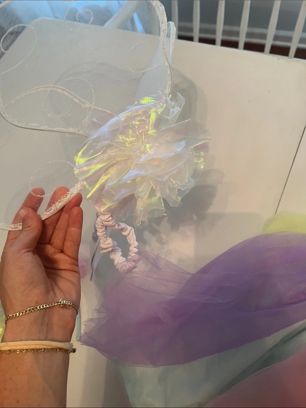 Pottery barn kids rainbow fairy costume light up 4-6